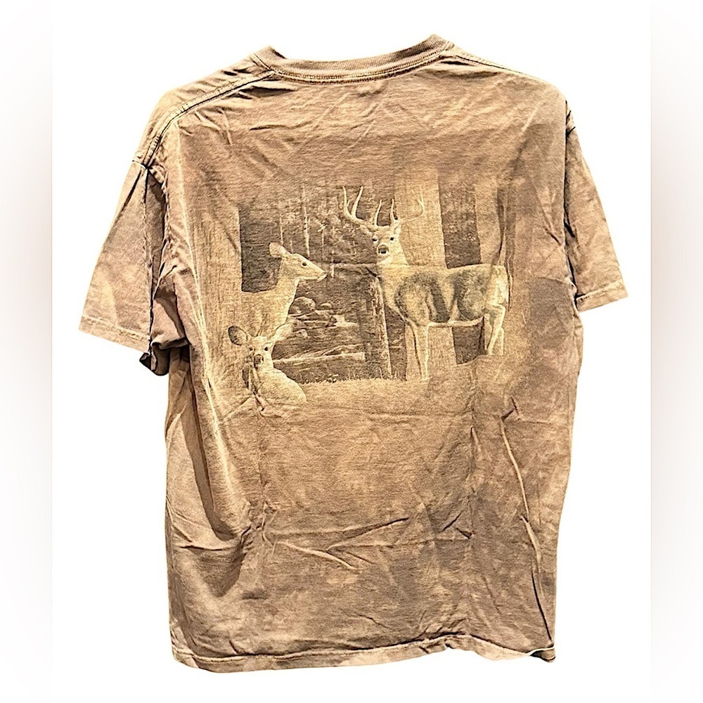 The mountain Men's Brown Graphic deer hunting T-Shirt MEDIUM